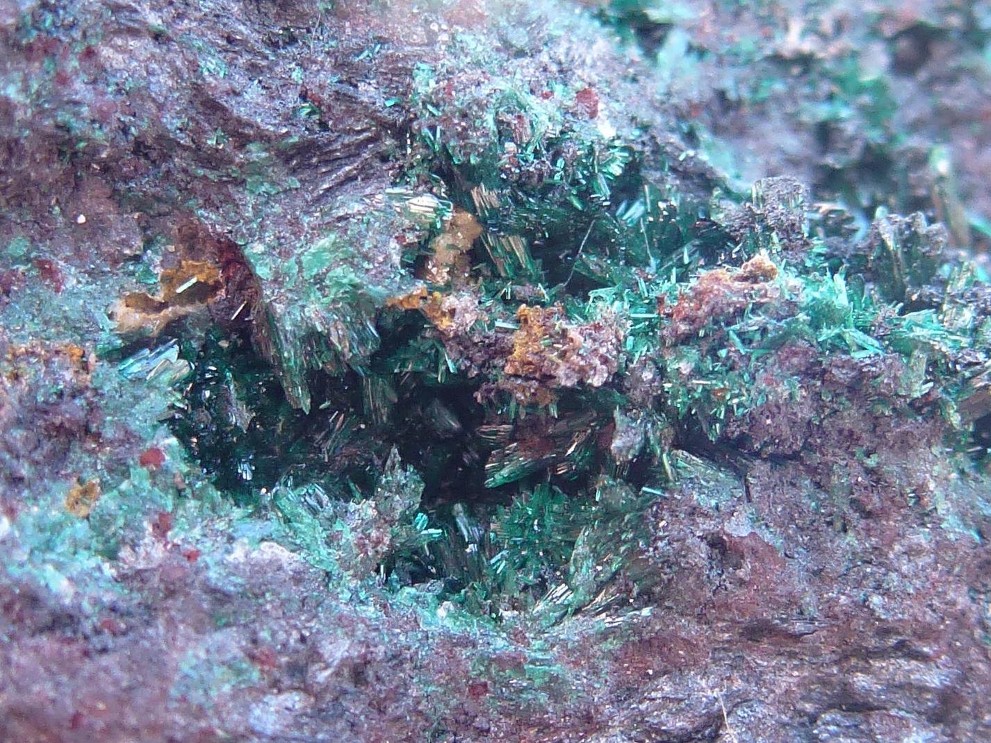 Brochantita
6 x 4 cm. la pieza, geoda 0,3 cm.
(Autor: javier ruiz martin)