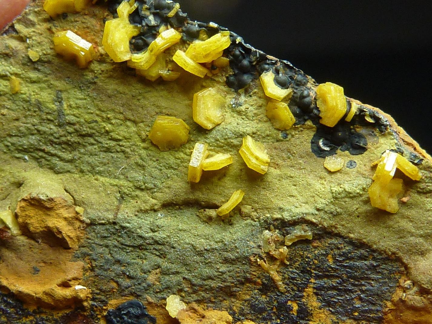 Mimetita, Beudantita
3 x 3 cm.
(Autor: javier ruiz martin)