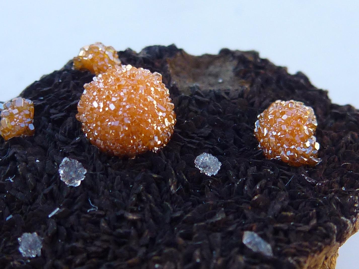 Vanadinita, Cuarzo, Siderita
4 x 4 cm. la pieza, 0,25 cm. el cristal mayor
(Autor: javier ruiz martin)