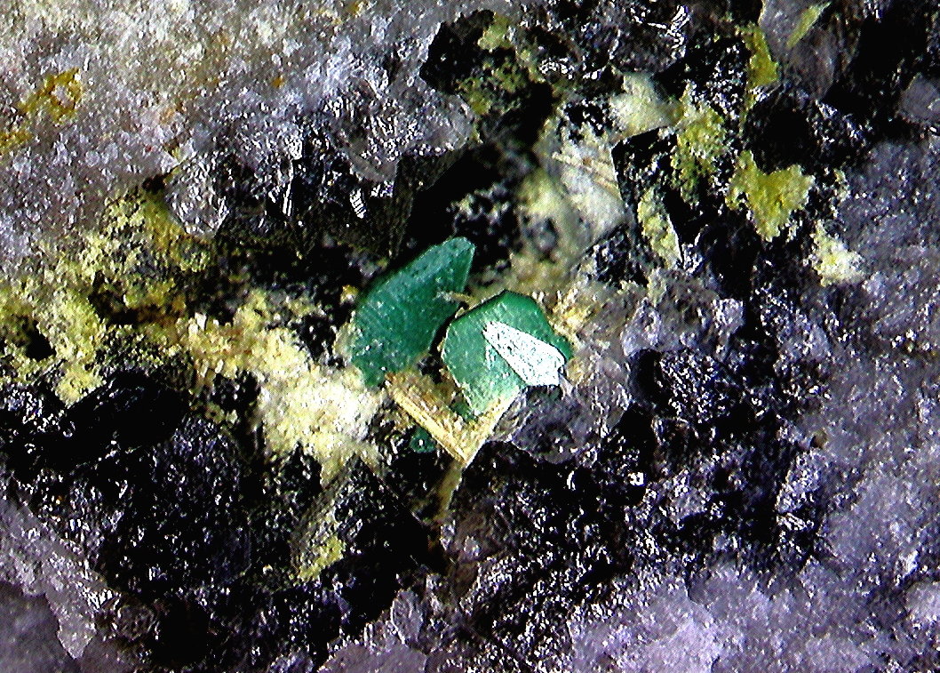 Parsonsita y Metatorbenita.
3´71 x 3´31 mm.
(Autor: Jesus Franquesa Baucells)