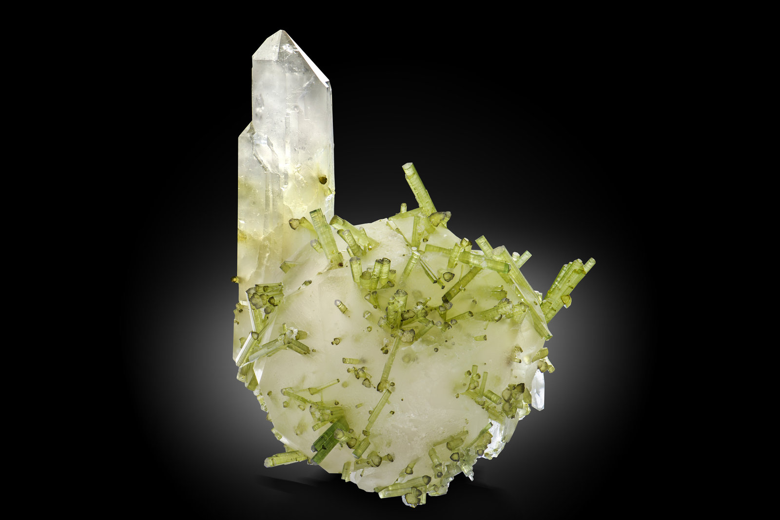 Pollucita con Turmalina (Grupo), Cuarzo y Ortoclasa
15.5 x 16.5 x 13.5 cm / cristal principal: 11.8 cm
(Autor: Museo MIM)