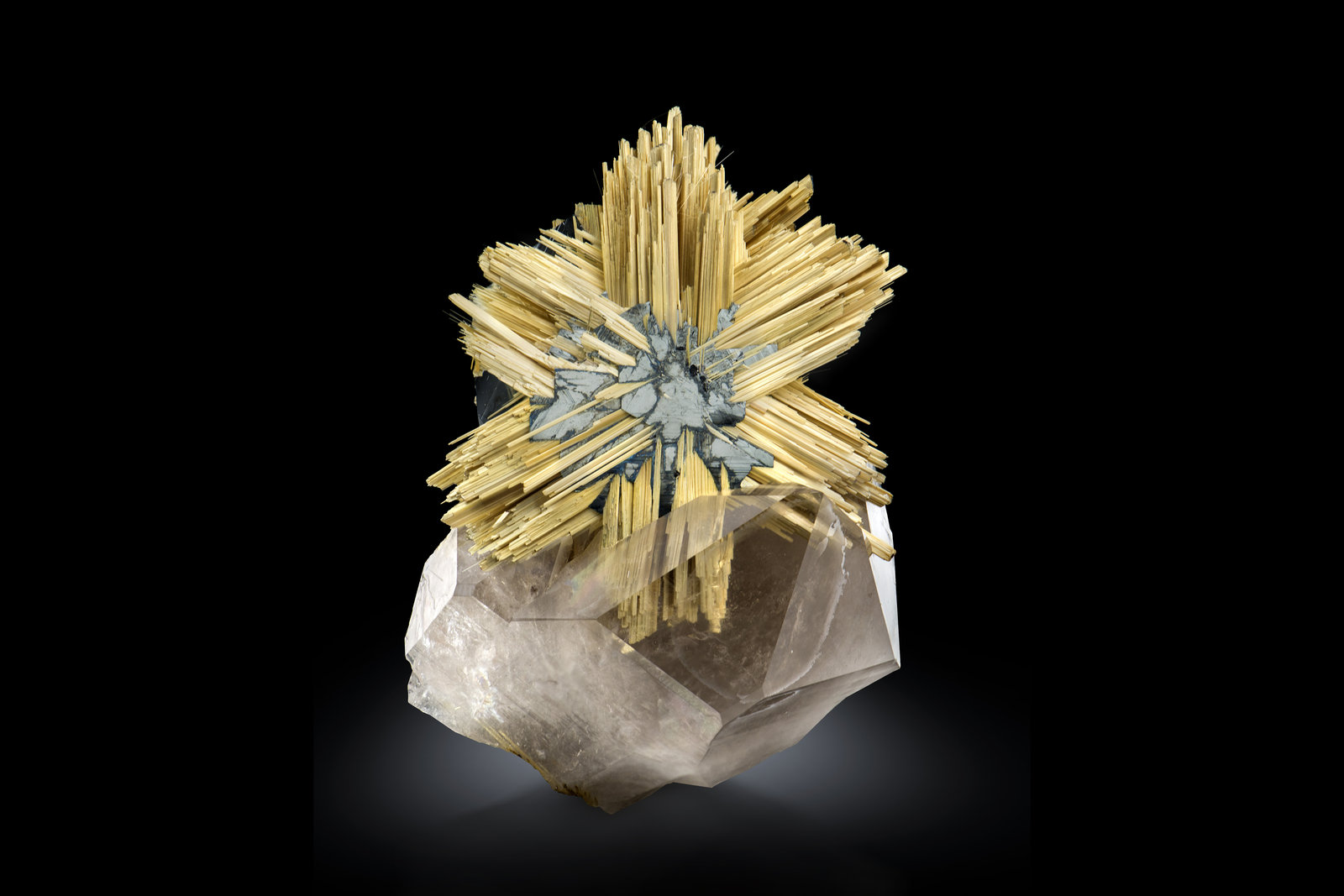 Rutilo con Hematites y Cuarzo
5.5 x 4 x 7.5 cm / Cristal principal: 2.4 cm.
(Autor: Museo MIM)