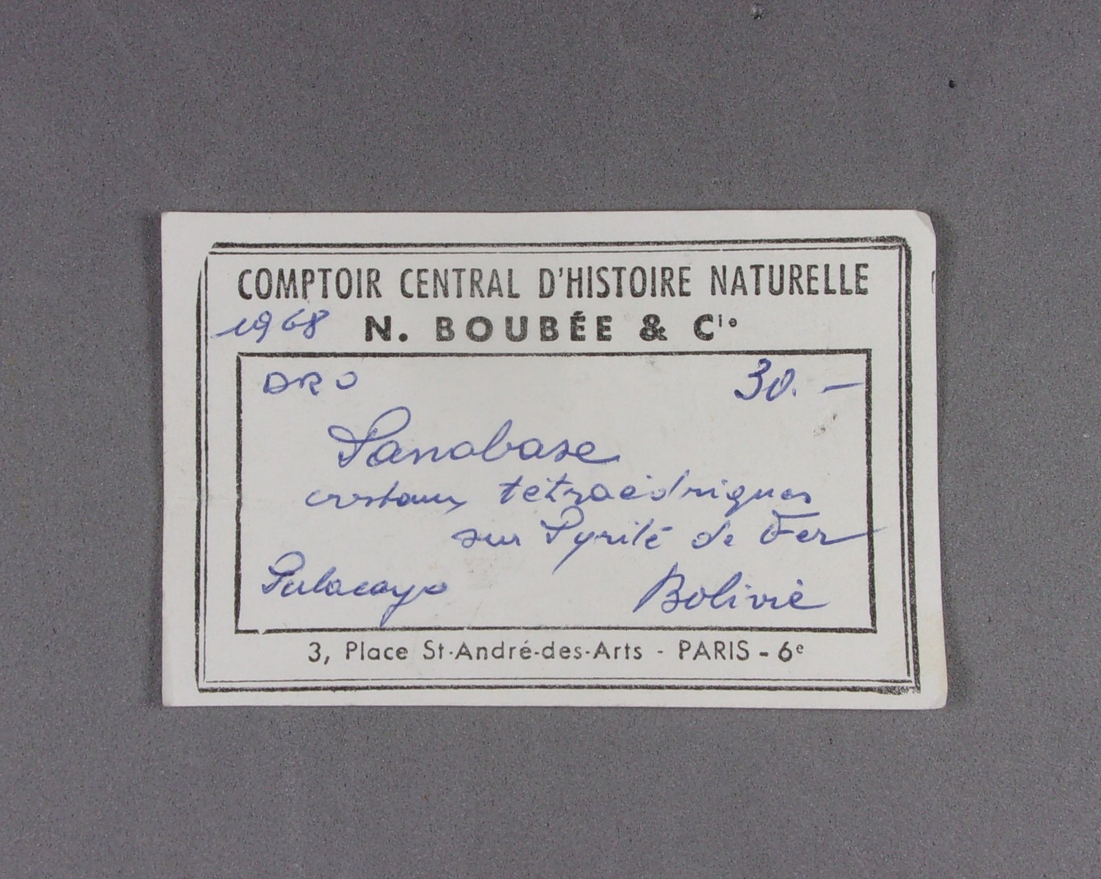 _Etiqueta de la Tetraedrita
(Autor: J. G. Alcolea)