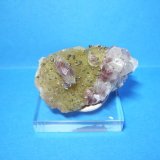 Fluorita con calcita y pirita
7 x 4 cm. (El cristal principal de calcita mide 2 cm.)
(Autor: Darío Menéndez)