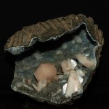 Estilbita-Ca [Stilbita-Ca] y Cuarzo [Quartz] (variedad calcedonia)
9 x 5.5 cm
(Autor: Pedro Antonio)