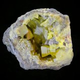 Azufre
Pieza de 8.5x6.6cm y cristales de hasta 3cm.
(Autor: DAni)