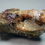 Hemimorfita, Cuarzo y Dolomita
Medida: 7,2 x 3,7 x 3,4 cms
(Autor: Joan Martinez Bruguera)
