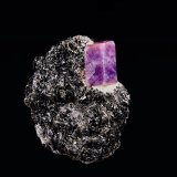 Corindón (variedad policroma rubi-zafiro), Moscovita, Piropo
6,6 x 5,8 cm.
(Autor: Xavier bordas)