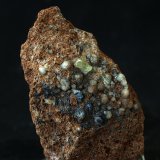 Fluorapatito , calcita y Hematites
7.5 x 4.5 cm
(Autor: Pedro Antonio)