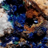 Azurita, Rosasita.
1 x 1 cm. (encuadre)
(Autor: Frederic Varela)