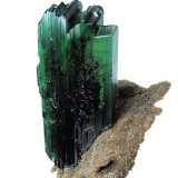 Vivianita, siderita, pirita
Cristal: 82 mm x 38 mm x 11 mm. Matriz: 90 mm x 56
(Autor: Carles Millan)