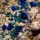 Rosasita, Azurita
2,5 x 2 cm (encuadre)
(Autor: Frederic Varela)