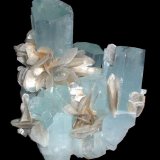 Berilo, Moscovita
100 mm x 70 mm. Cristal principal de berilo: 22 mm de anchura
(Autor: Carles Millan)
