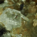 Albita, Stilbita-Ca (Estilbita-Ca), Turmalina (Grupo)
Longitud cristal  4 mm.
(Autor: Félix Marcos)