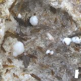 Pseudobrookita, armalcolita,Tridimita y sanidina
Campo de visión de 3 mm.
(Autor: Antonio Carmona)