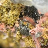 Annabergita (variedad magnésico cobaltífera)
Campo de visión de 2 mm.
(Autor: Antonio Carmona)