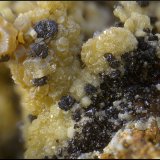 Descloizita sobre Vanadinita
Campo de visión de 4 mm
(Autor: Antonio Carmona)