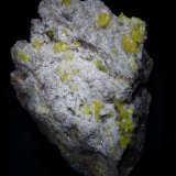 Azufre, Calcita y Celestina.
80x55 mm.
(Autor: Jesus Franquesa Baucells)