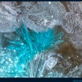 Devillina, Calcita
Zona Sounion, Distrito minero Lavrion, Prefectura Attikí (Attica), Grecia
FoV: 2,5 x 1,8 mm
(Autor: Jose Angel Carrero)