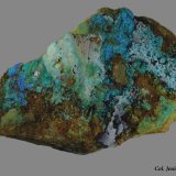 Crisocola y Zincolivenita.
40x20 mm
(Autor: Jesus Franquesa Baucells)