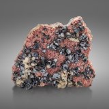 Diaforita [Diaphorite] sobre Rodocrosita [Rhodochrosite] y con Galena [Galena]
11 x 9.5 x 4.5 cm / cristal principal: 1.3 cm
(Autor: Museo MIM)