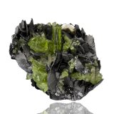 Grafito con Diópsido y Mesolita
4 x 3 x 2.5 cm / Cristal principal: 0.8 cm.
(Autor: Museo MIM)
