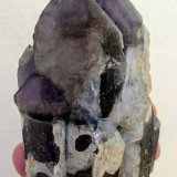 Cuarzo (variedad amatista), Cuarzo (variedad ahumado), Microclina
11,5 x 6,0 cm.
(Autor: carles)