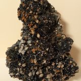 Pirita, Esfalerita, Galena, Römerita, Dolomita, Ortoclasa (variedad adularia)
92 x 75 mm
(Autor: Sante Celiberti)