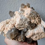 Ortoclasa, Albita, Cuarzo (variedad ahumado)
15,5 x 9,0 cm.
(Autor: carles)