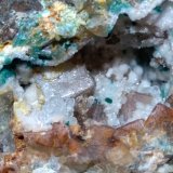 Fluorita, Malaquita, Calcita
74 x 56 mm
(Autor: Sante Celiberti)