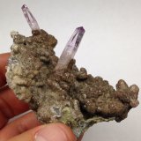 Cuarzo (variedad amatista) con Calcita
8.1 x 4.8 x 5 cm
(Autor: Ricardo Melendez)