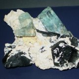 Berilo (variedad aguamarina), Chorlo y Albita
8,5 x 6 x 4,2 cm
(Autor: Juancho)