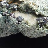 Pirita, Calcita, Tremolita, Magnetita, Actinolita, Clorita
6 x 6 cm.
(Autor: javier ruiz martin)