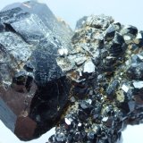 Andradita (variedad melanita), Magnetita
7 x 4 cm. la pieza, 4 x 3 cm. el granate mayor
(Autor: javier ruiz martin)