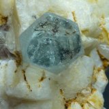 Berilo (variedad aguamarina), Albita, Mica
6 x 6 cm. la pieza, 2,5 cm. el cristal
(Autor: javier ruiz martin)