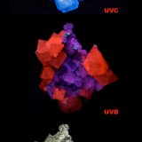 Scheelita, Calcita, Fluorita.
28x27x14mm
(Autor: UVmineral)