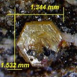 Synchysita-(Ce) y Anatasa.
1´53 x 1´34 mm.
(Autor: Jesus Franquesa Baucells)