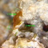 Wulfenita.
1´126 x 0´466 mm.
(Autor: Jesus Franquesa Baucells)