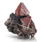 Zunyita y Hematites
9 x 8.5 x 9 cm / cristal principal: 4 cm
(Autor: Museo MIM)