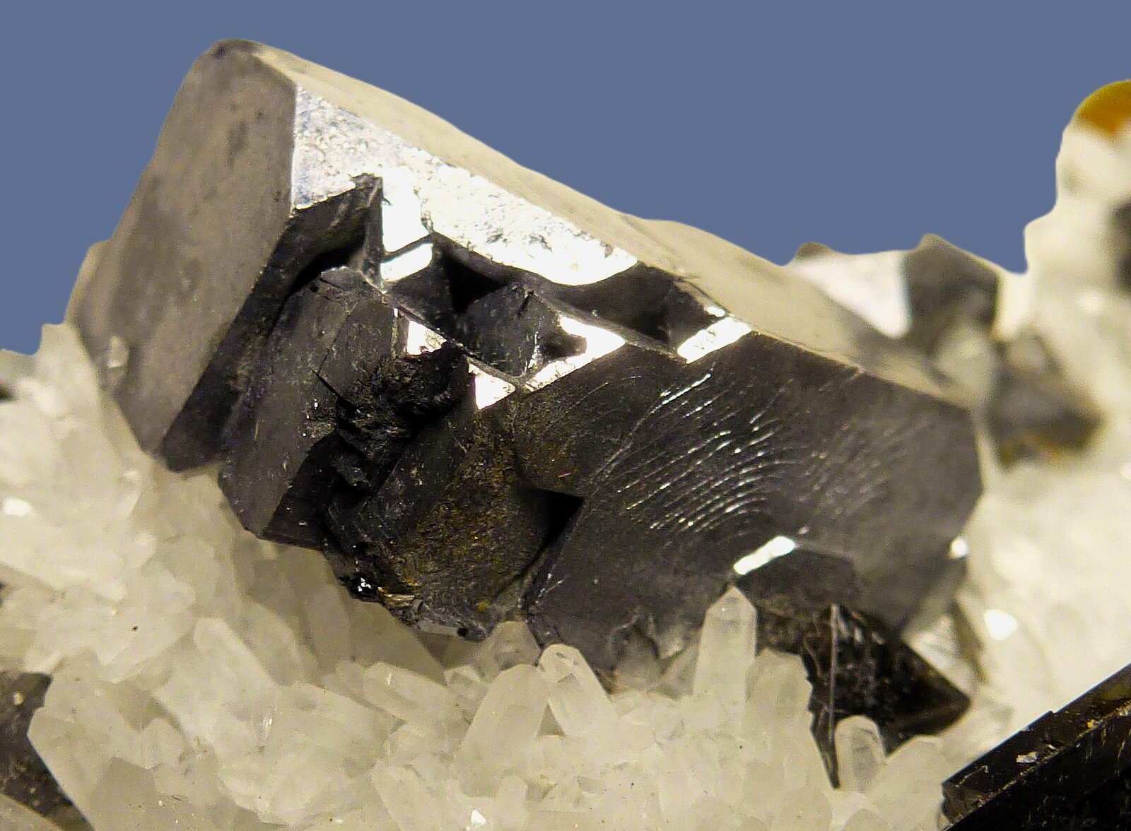 Galena, Cuarzo y Esfalerita
5 x 5 cm. la pieza,1,5 x 1,5 cm. el cristal
(Autor: javier ruiz martin)