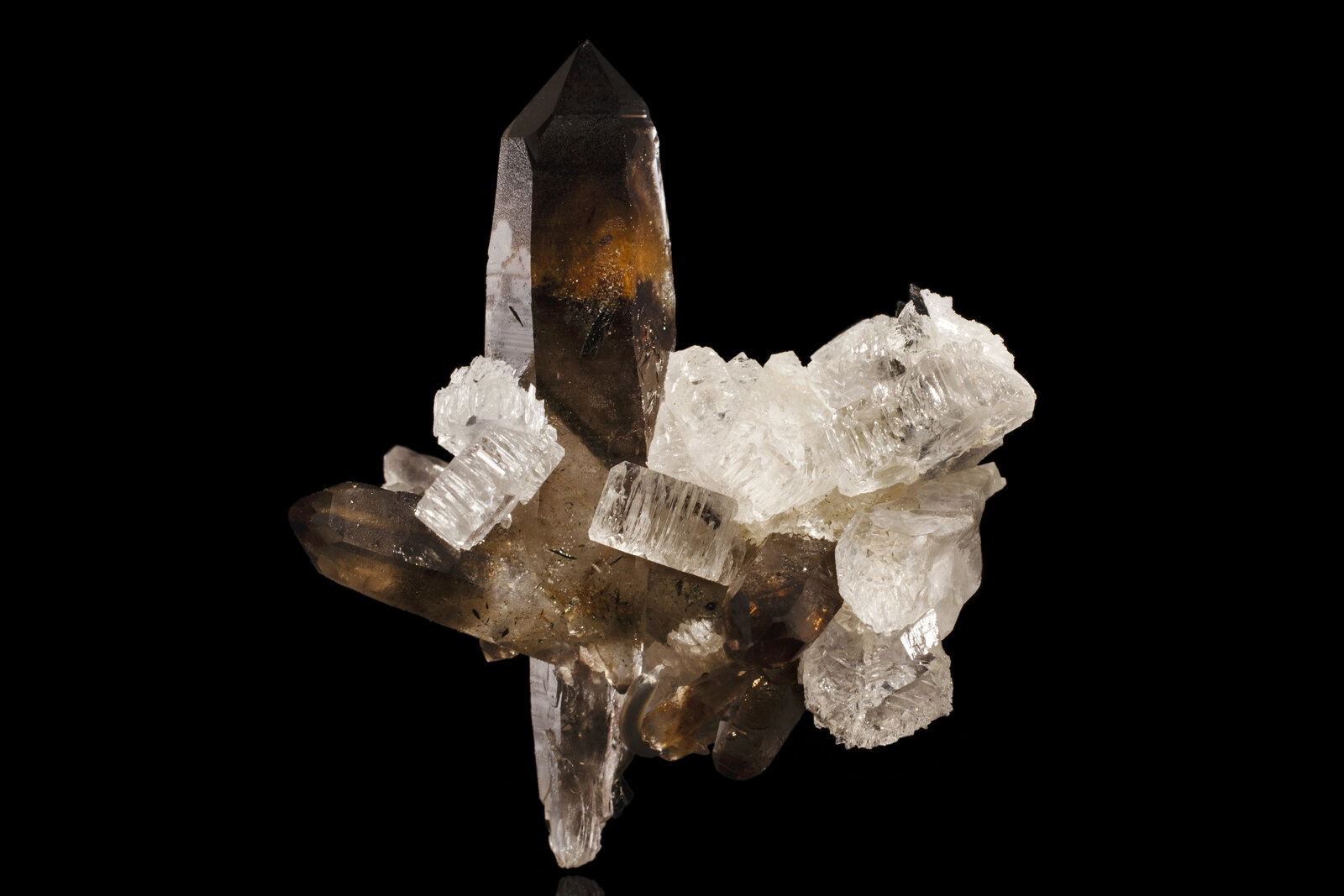 Zektzerita con Cuarzo
Monte Malosa, Distrito Zomba, Malawi
4.5 x 4 x 4.5 cm / Cristal principal: 1.1 cm
(Autor: Museo mim)
